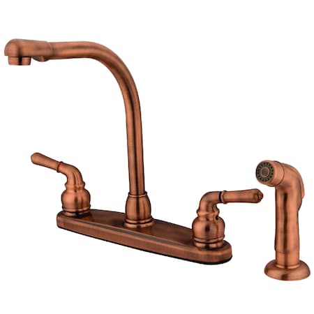 Kingston Brass Magellan Centerset Kitchen Faucet, Antique Copper KB756SP